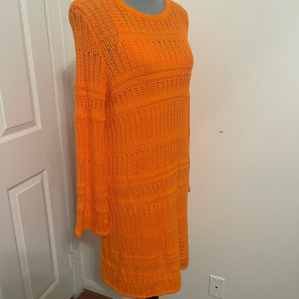 Scoop NWT Orange Knit Sweater Dress. Size 12-14 - Picture 4 of 15